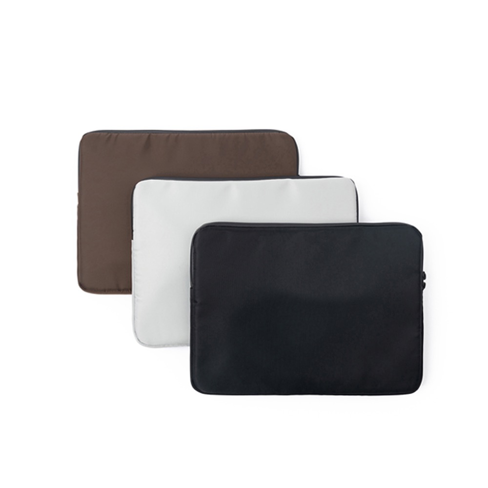 CUSHIONED NYLON LAPTOP CASE 13 (BLACK/BROWN/SILVER)