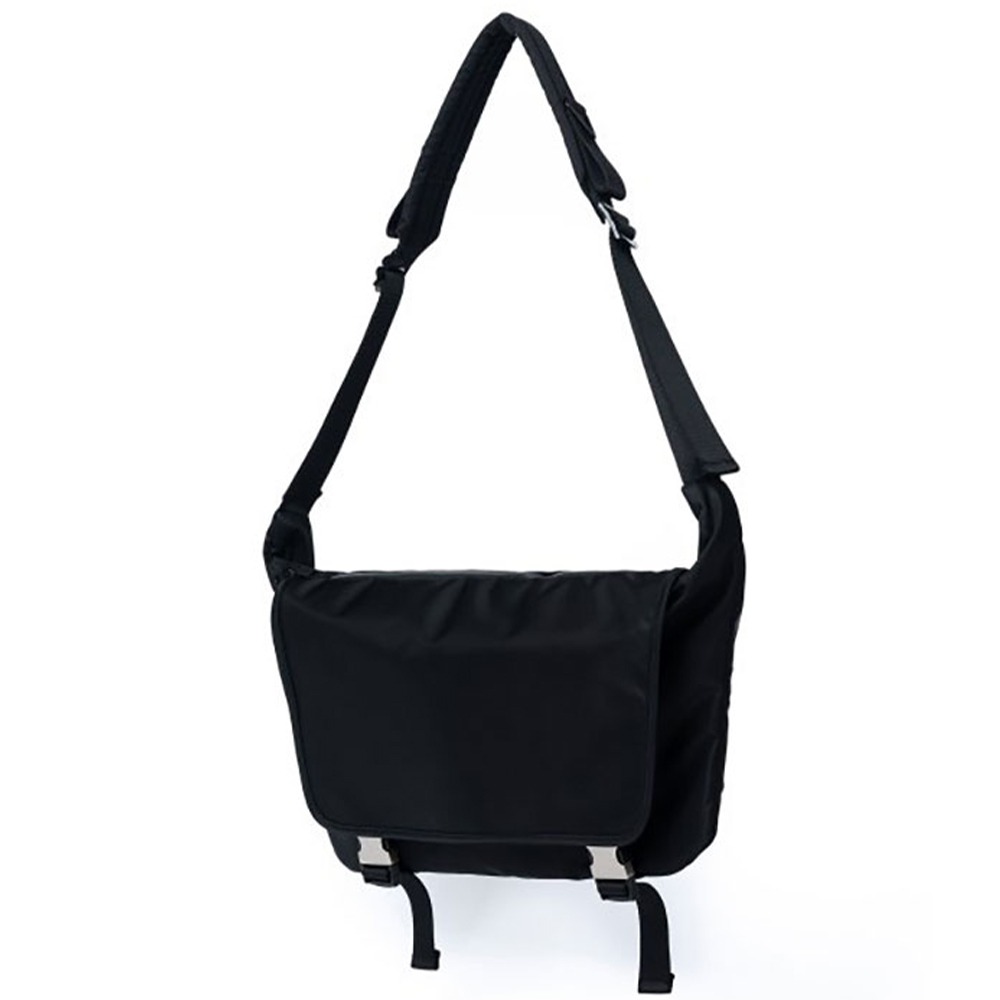 2-Buckle Biker Messenger Bag (Black)
